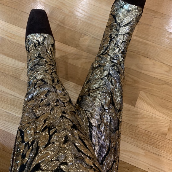 Cesare Paciotti suede gold foil Stiletto tall boot - Picture 3 of 8